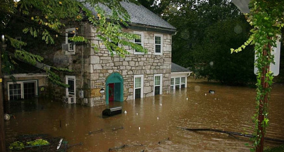 Flooded house