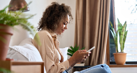 Women using her phone.