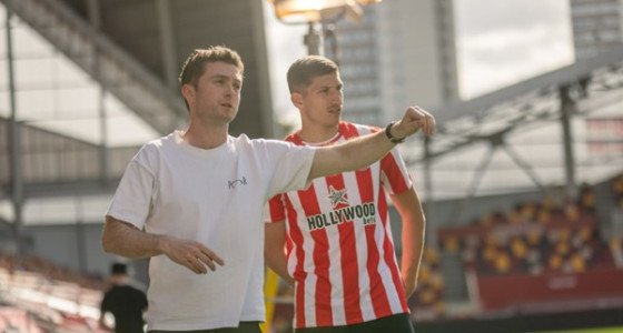 Brentford football player standing