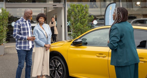 Couple buying car