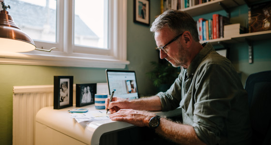 A man at a desk