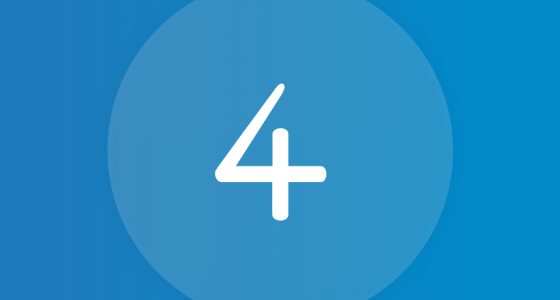 number 4 in white text against a blue background