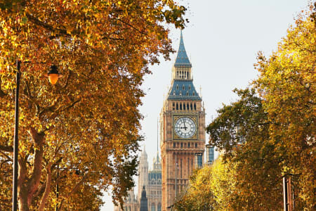 Big Ben and autumn trees