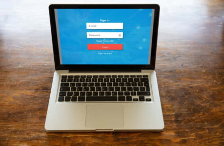 Login password on a laptop screen.