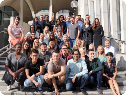 PensionBee employees group photo on steps