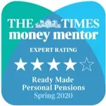 The Times money mentor expert rating 4/5 stars, 'Ready Made Personal Pensions, Spring 2020'