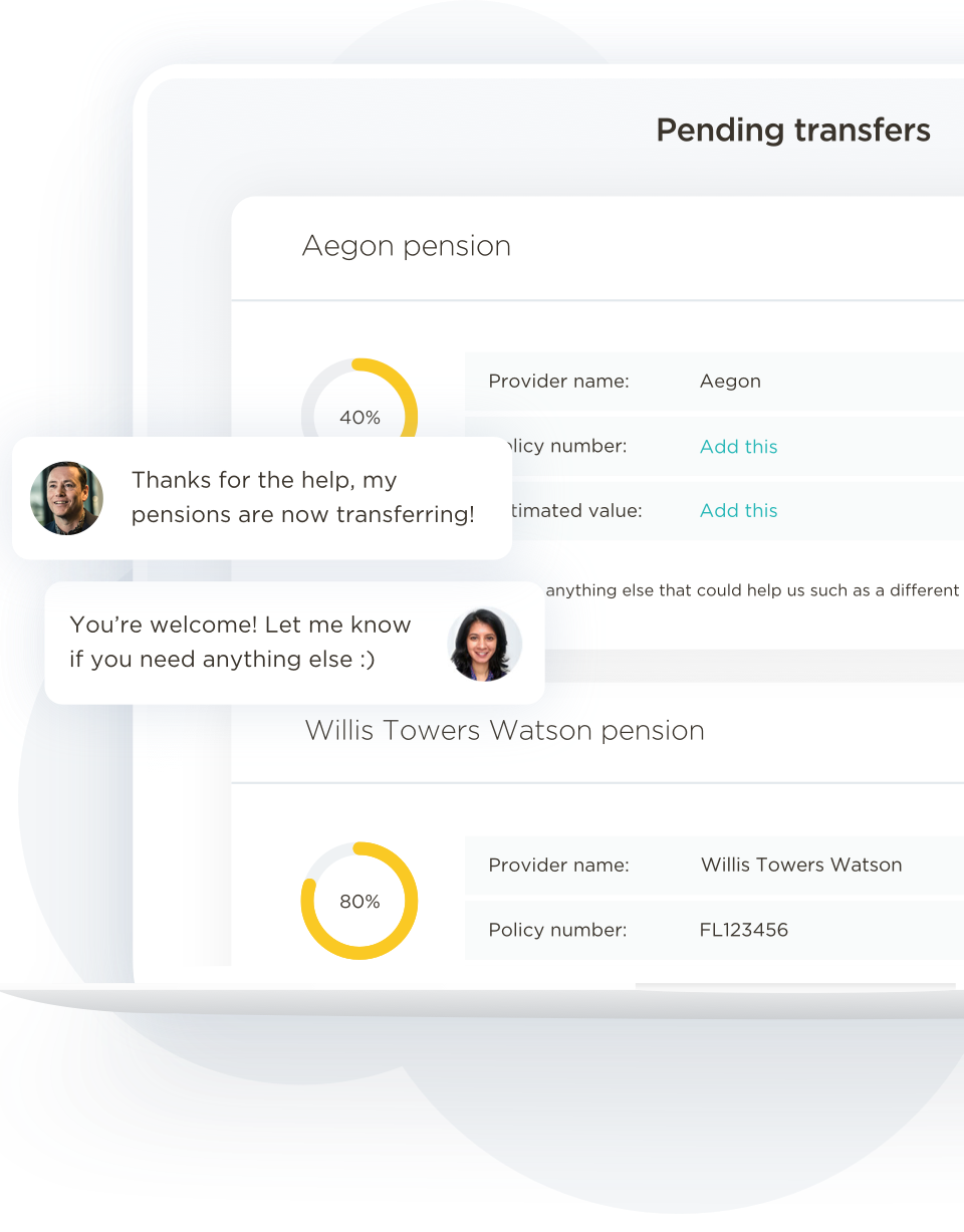 BeeHive with pending pension transfers