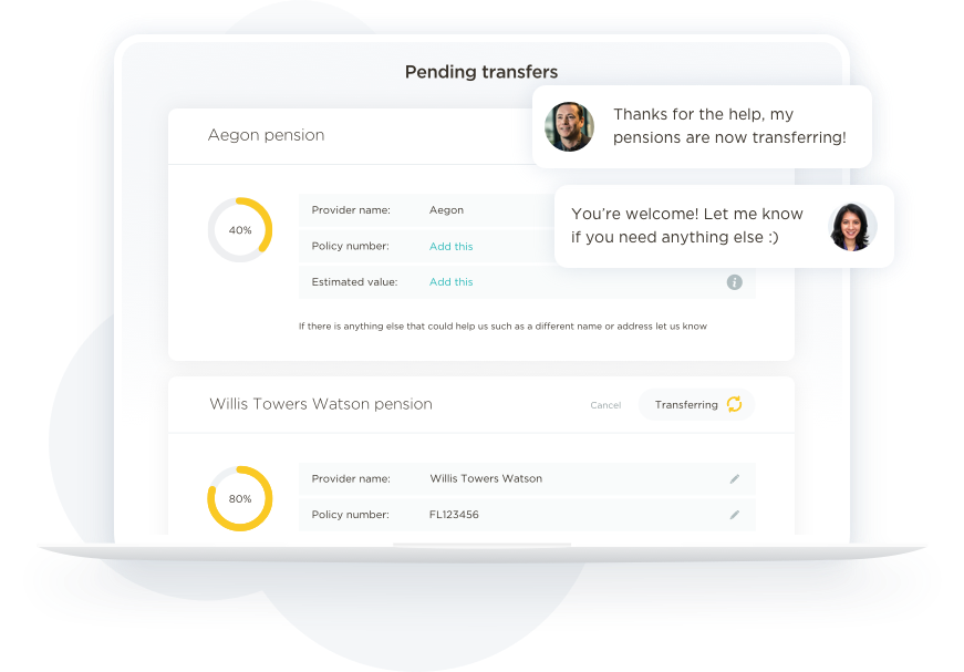 BeeHive with pending pension transfers