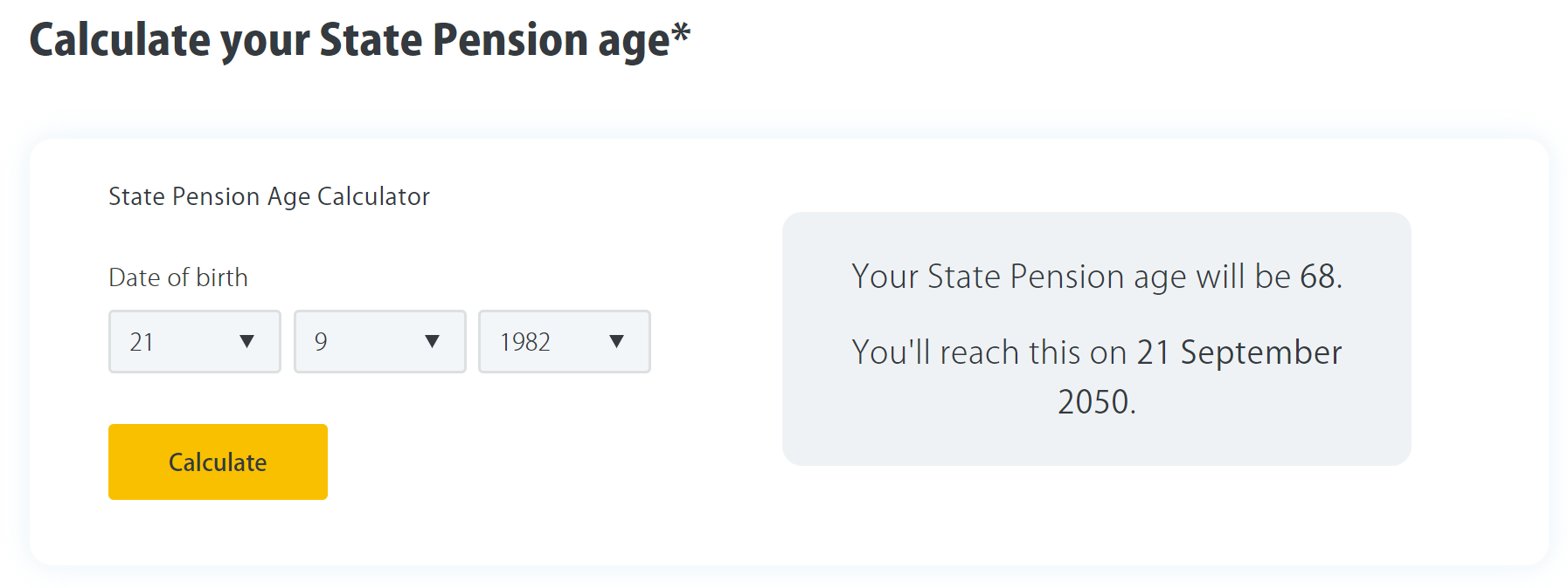 State Pension Age Calculator image 1
