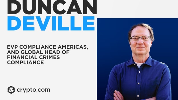 Crypto.com appoints ex US DOJ official Duncan DeVille as new EVP Compliances Americas &amp; Global Head of Financial Crimes Compliance