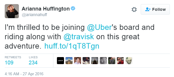 Arianna Huffington Tweet