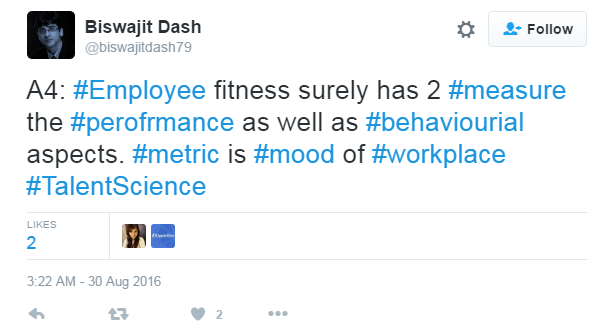 Metric to measure fitness in HR