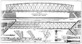 Lithographic Drawing of McCullum's Patent Timber Bridge