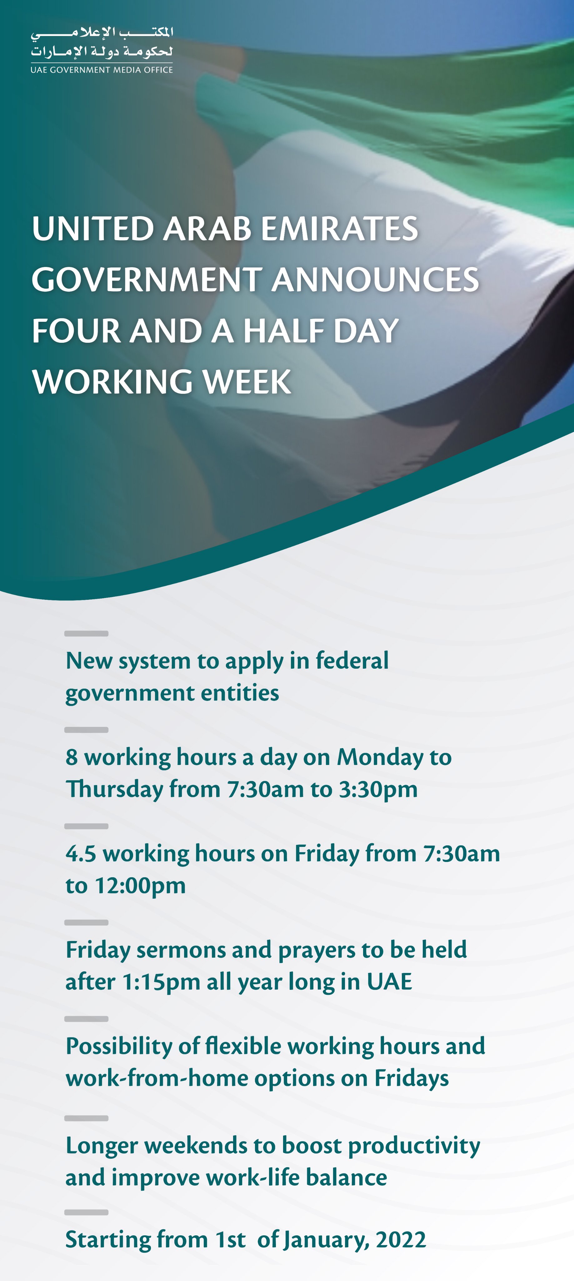 UAE Gov introduced four day work week