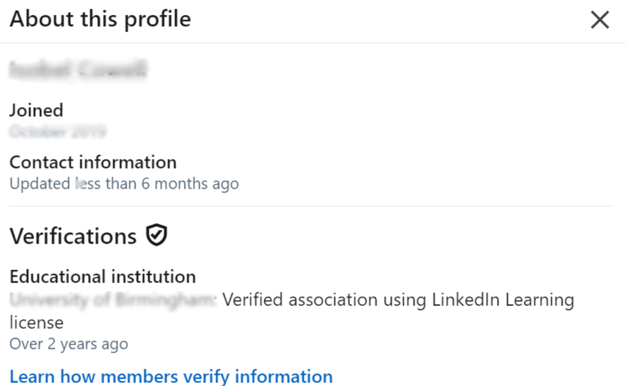 LinkedIn verifications