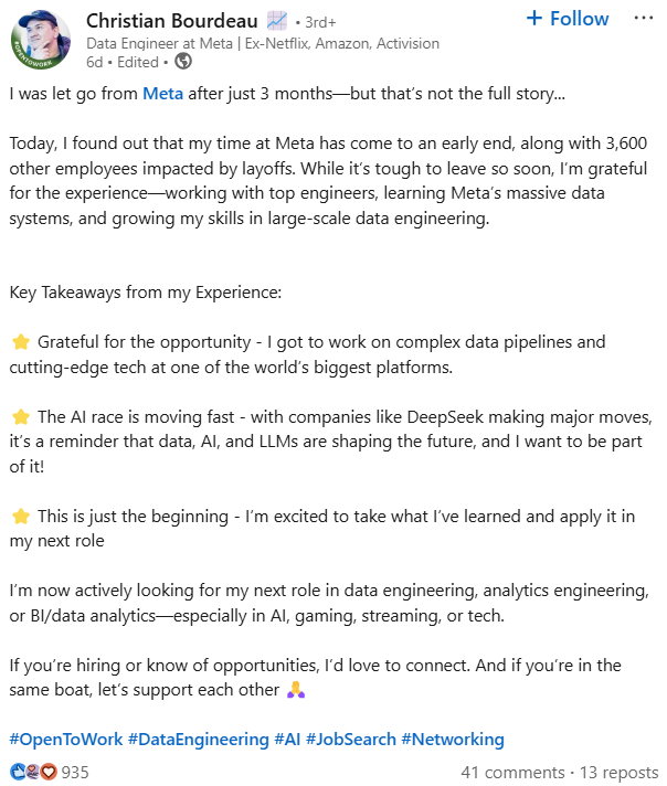 Laid off Meta Employee