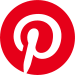 Pinterest logo; white cursive-styled upper-case letter P inside a red circle.