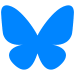 Bluesky logo; solid blue butterfly.
