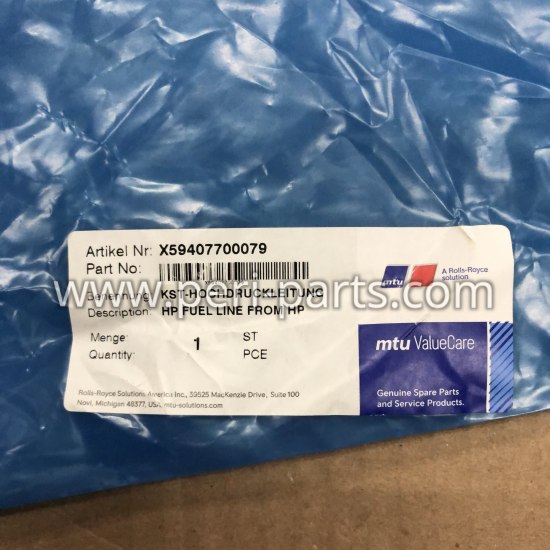 X59407700079 Mtu Detroit Diesel HIGH PRESSURE FUEL LINE