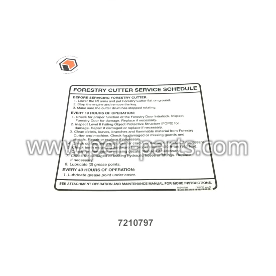 7210797 Bobcat DECAL, SERVICE