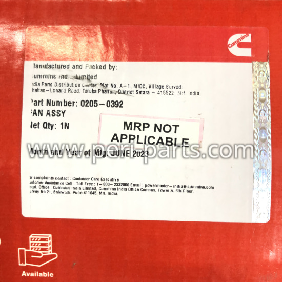 0205-0392 Cummins Onan FAN ASSY