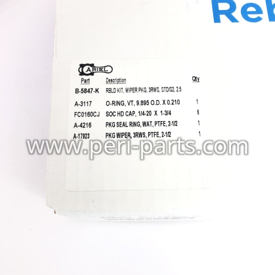 B-5847-K Ariel REBUILD KIT, 2.500 OIL WIPER PACKING, WAT, 3RWS