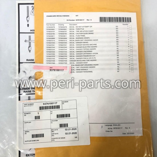 9376100117 Grove (by Manitowoc) DECAL KIT