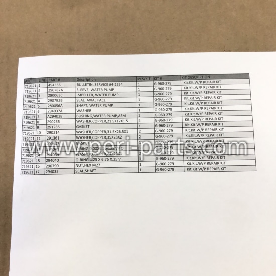 G-960-279 Waukesha W/P REPAIR KIT