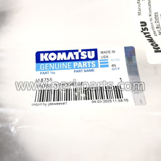 HA8755 Komatsu HOSE,Y08D08F
