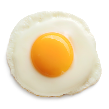 Fried egg on transparent background. png file Stock Photo