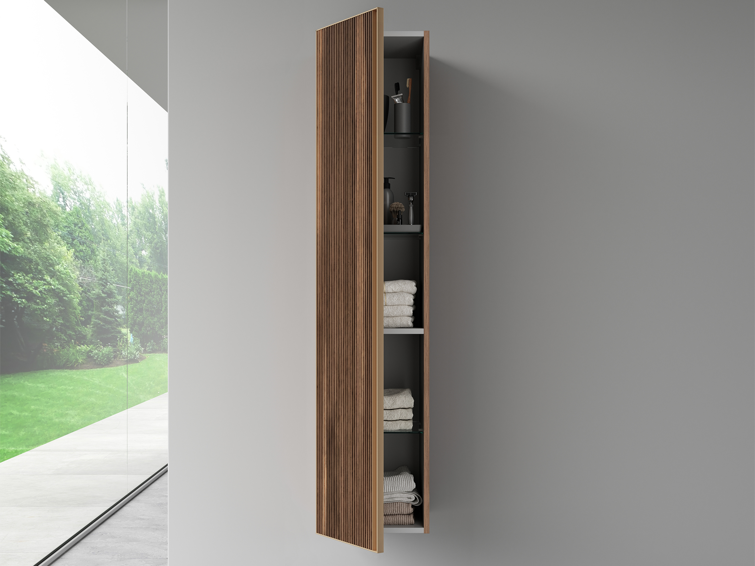 Tall walnut cabinet discount