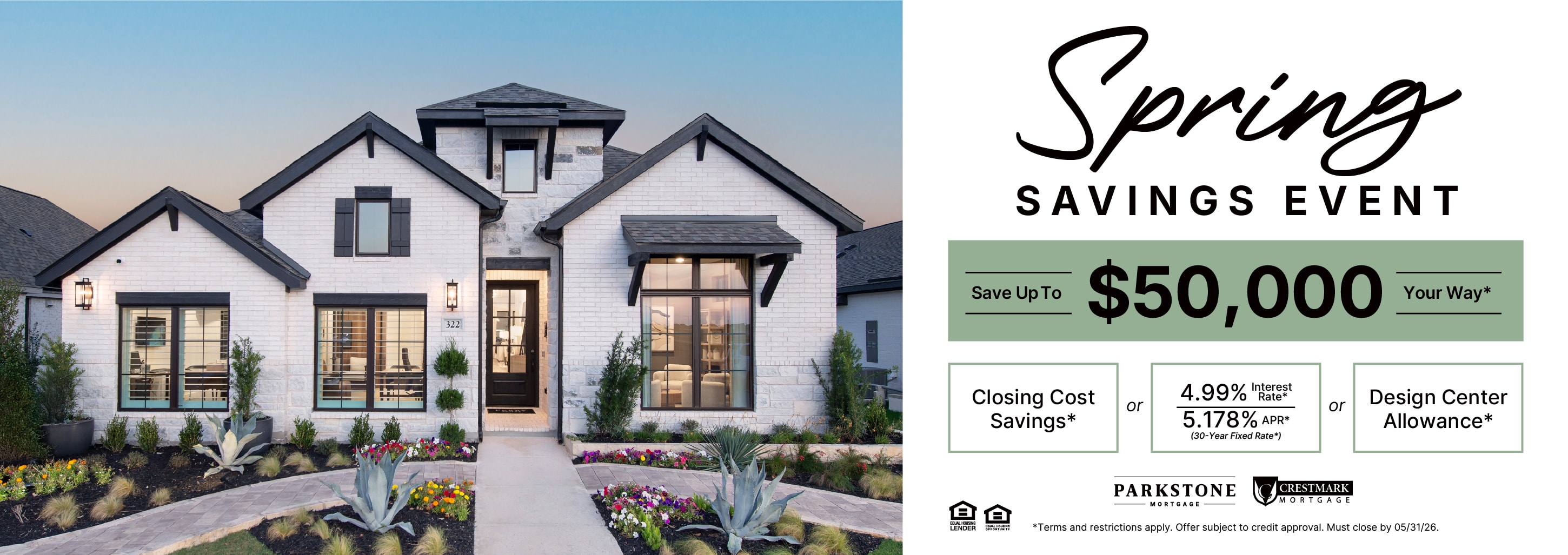 Spring Savings Event 2026 in San Antonio. Incentives on Select Homes!