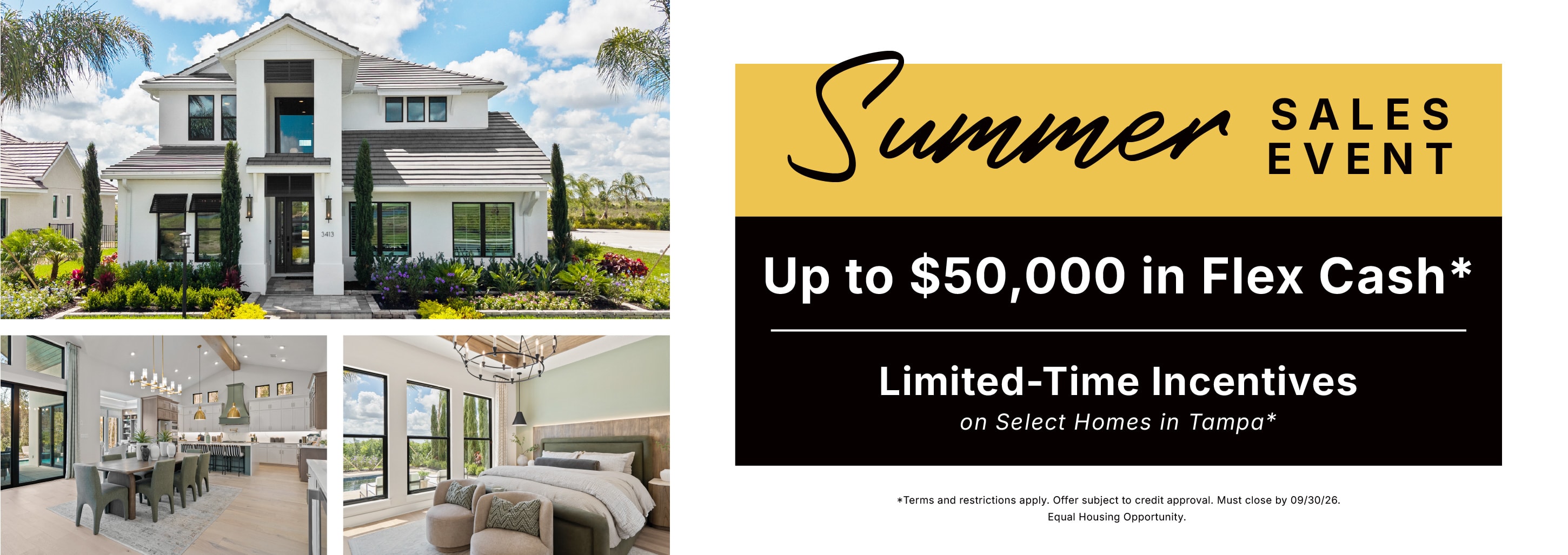Summer Sales Event 2026 in Tampa. Incentives on Select Homes!