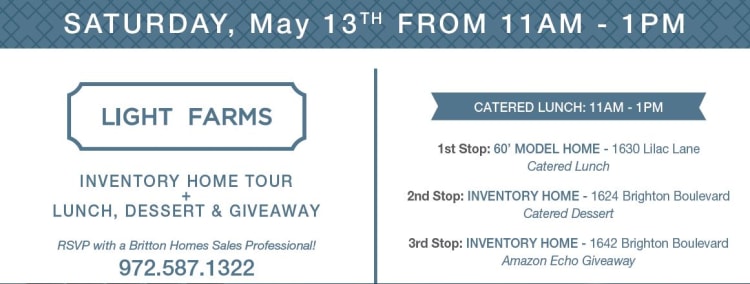 Available Homes Tour of Light Farms May 13th