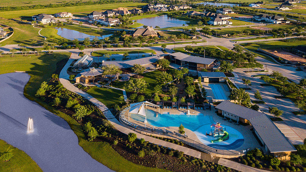 Cane Island entrance and luxury clubhouse in Katy TX.