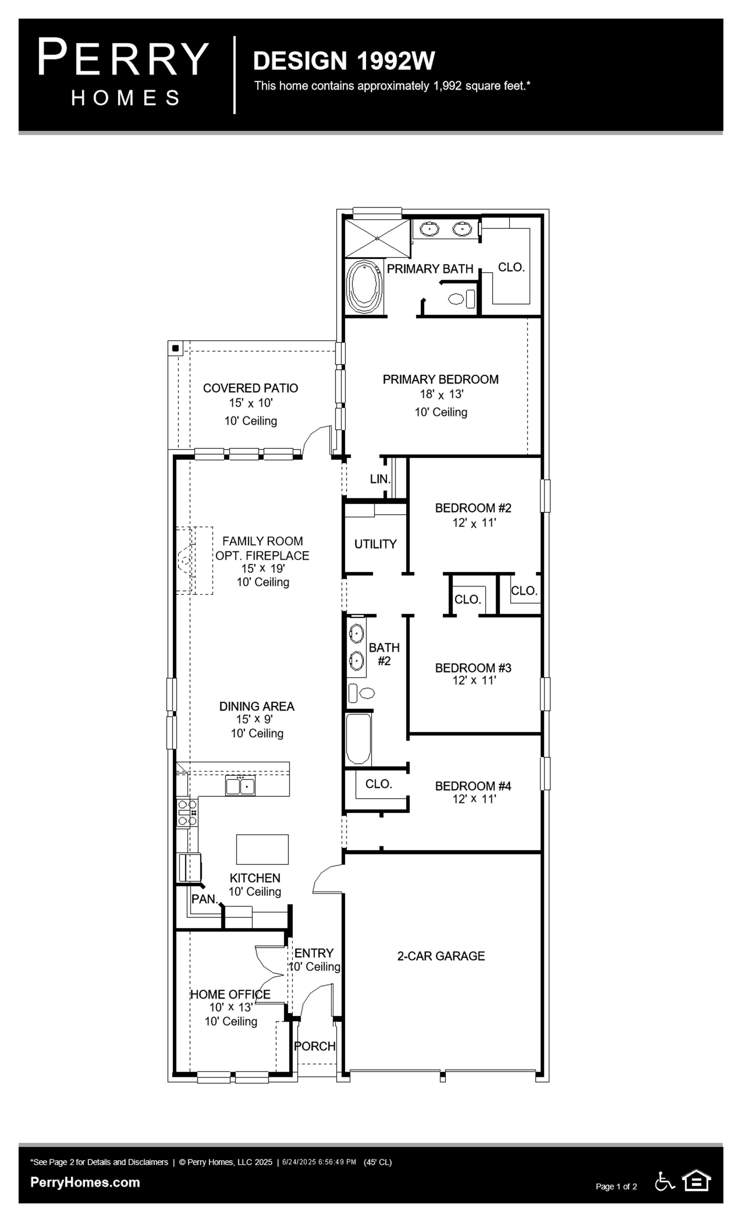 Design 1992W floor plan drawing