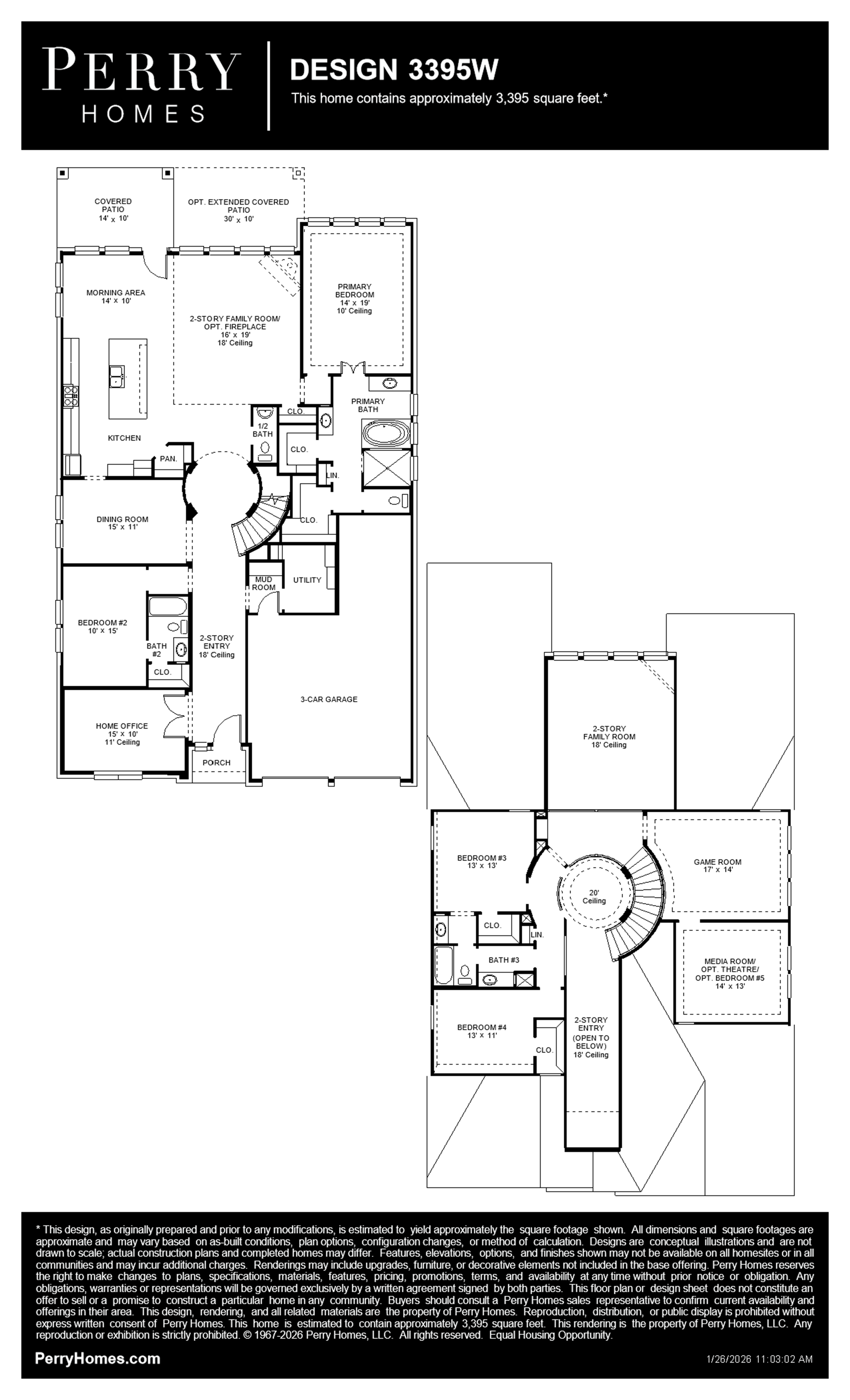 Design 3395W floor plan drawing