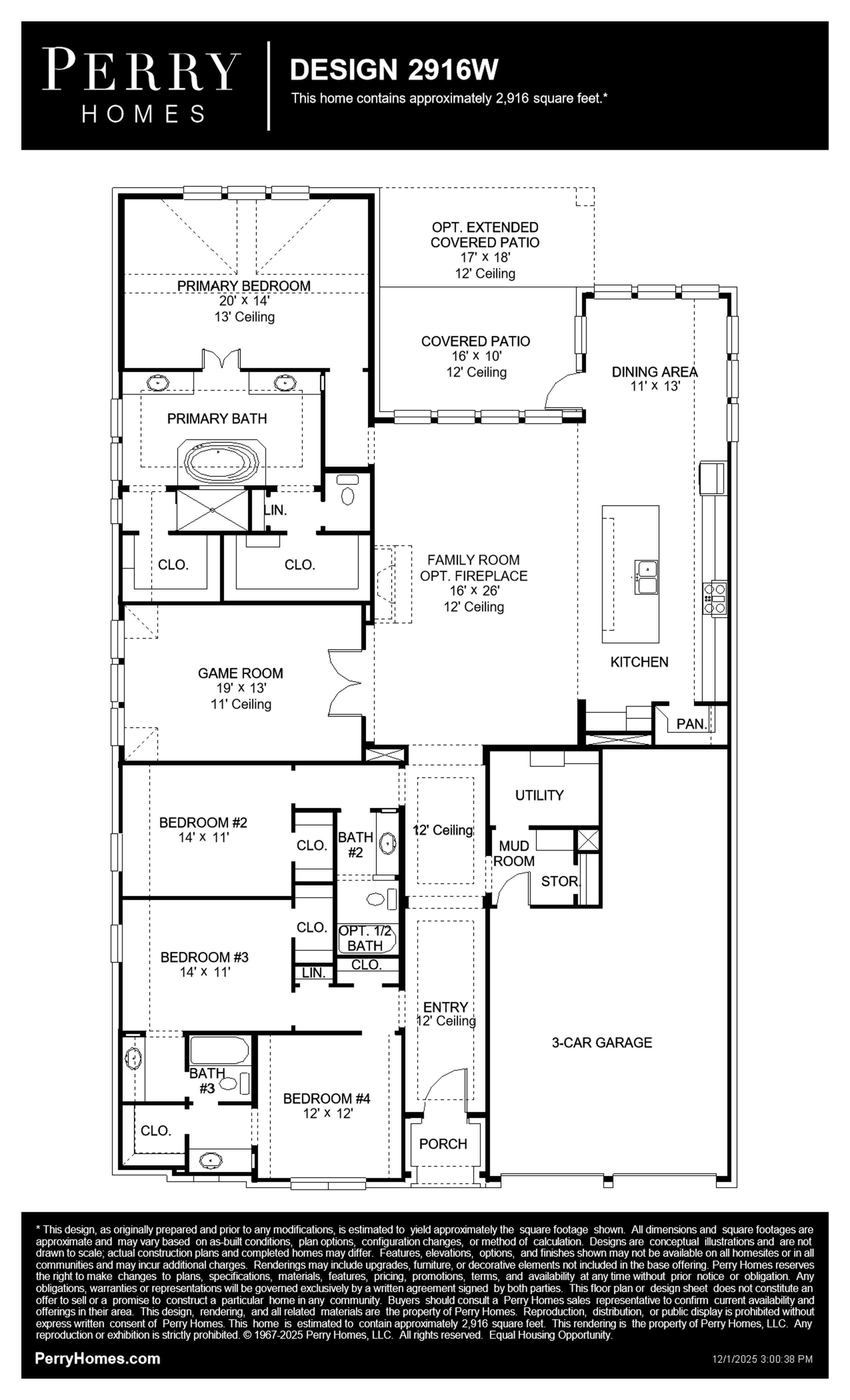 Design 2916W floor plan drawing