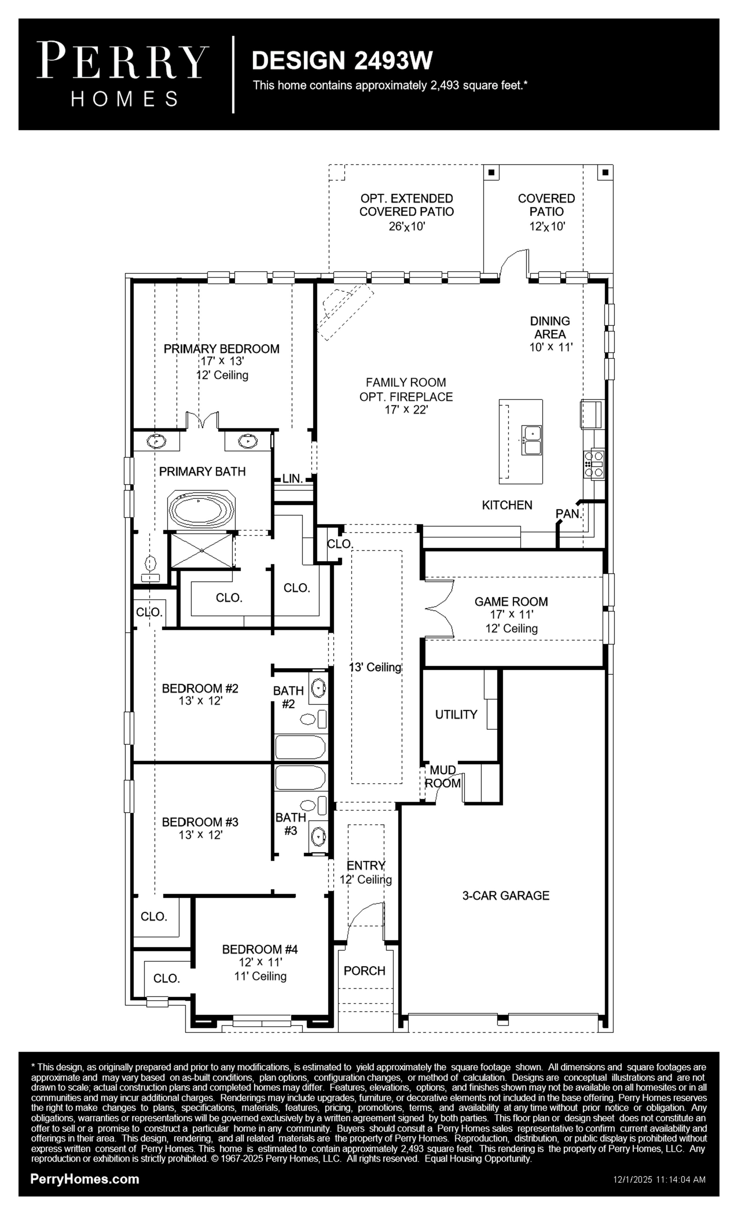 Design 2493W floor plan drawing