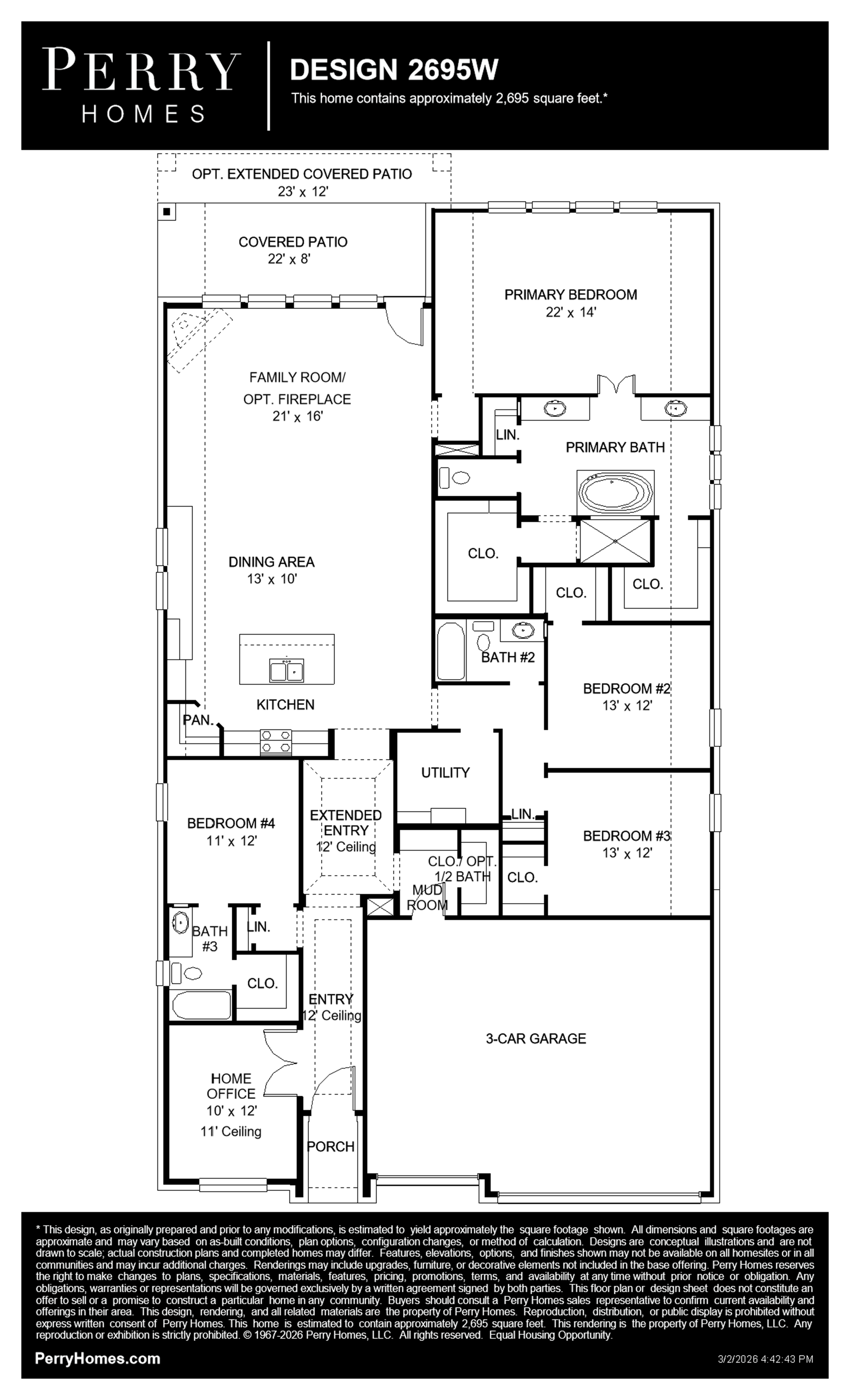 Design 2695W floor plan drawing
