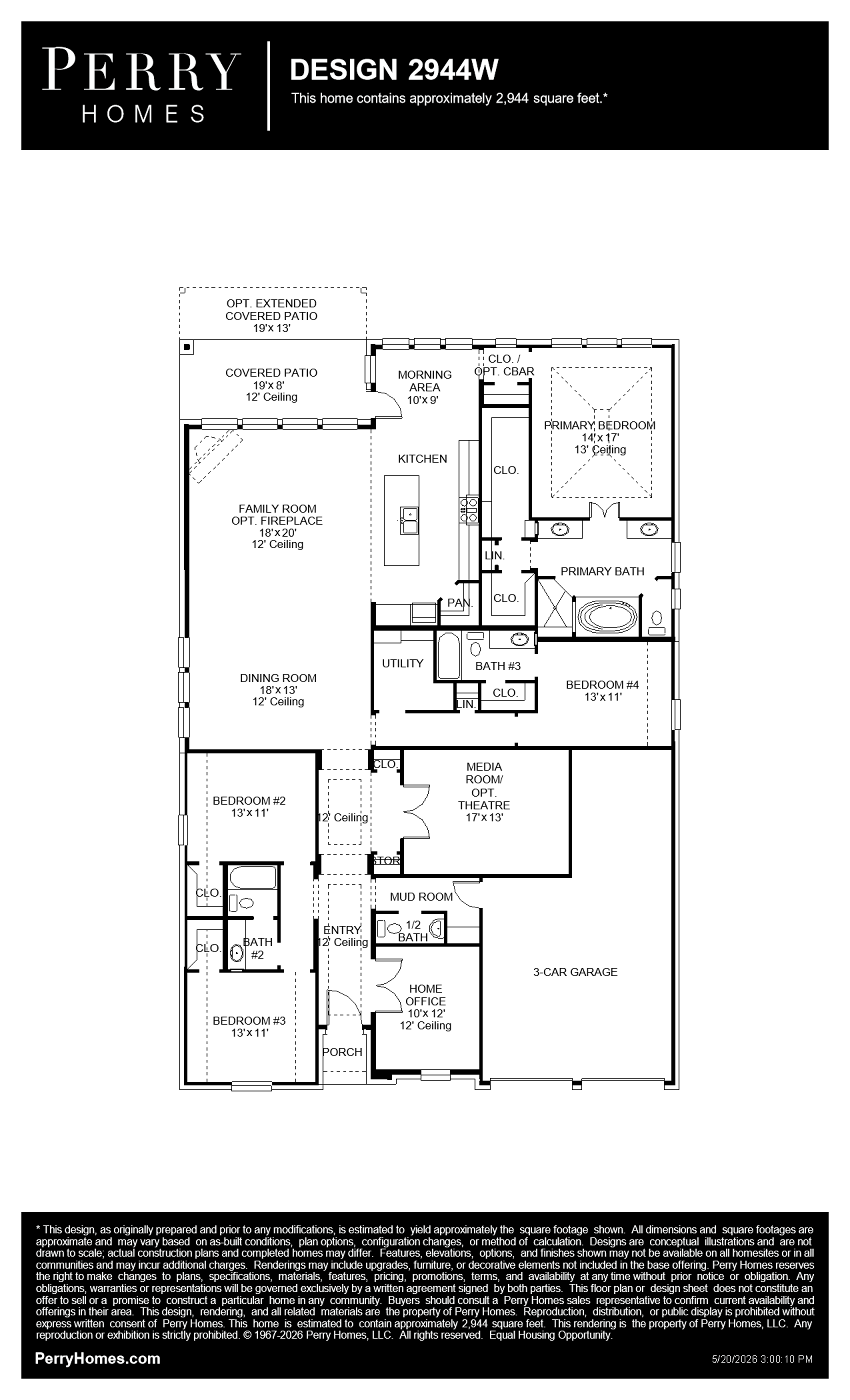 Design 2944W floor plan drawing