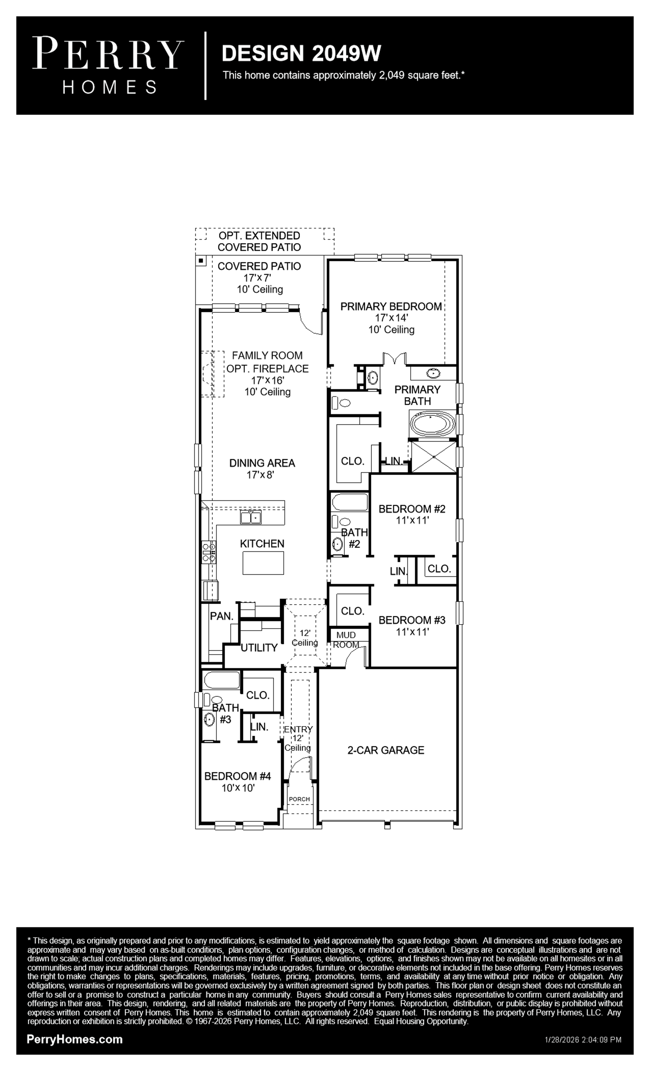 Design 2049W floor plan drawing