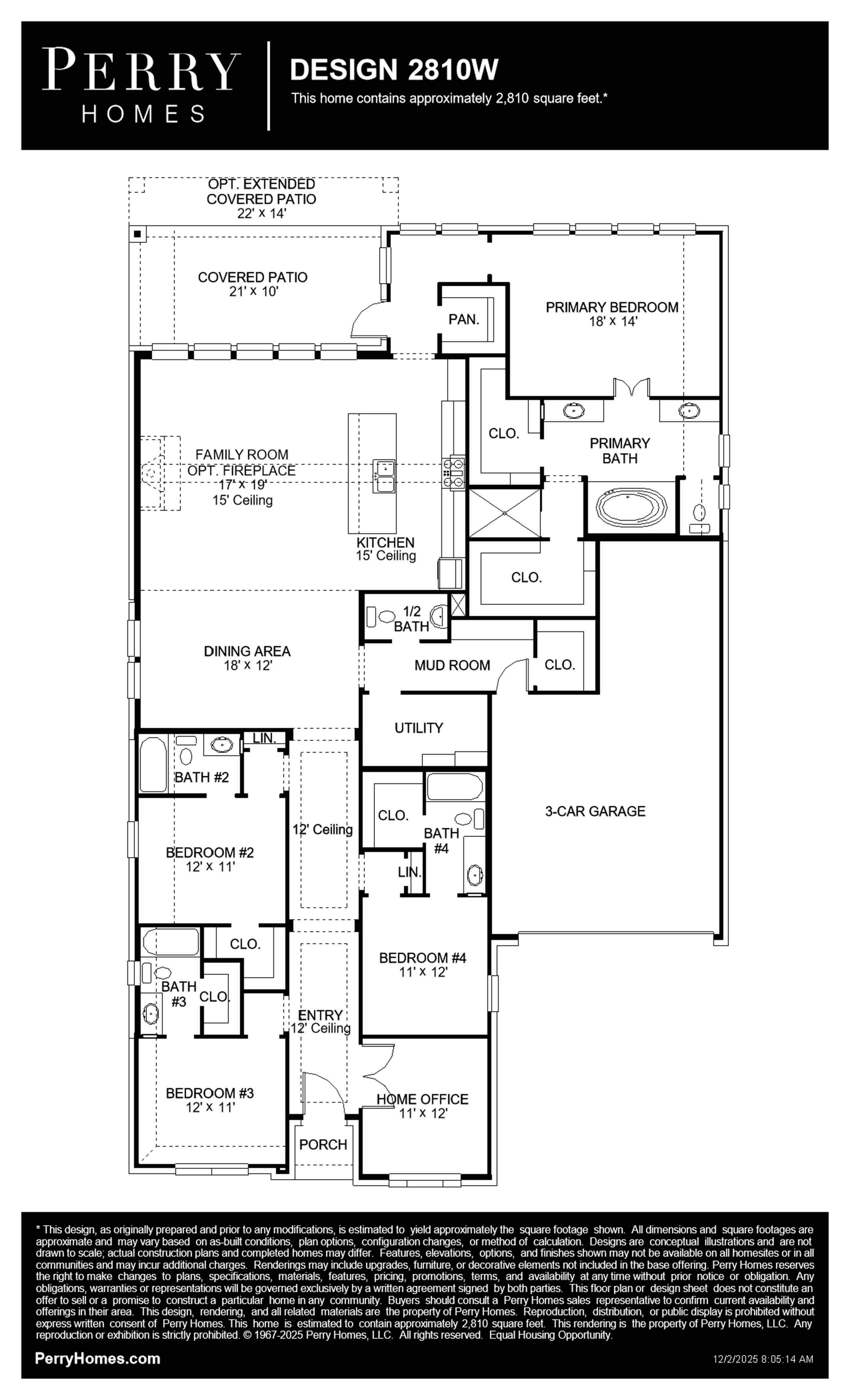 Design 2810W floor plan drawing