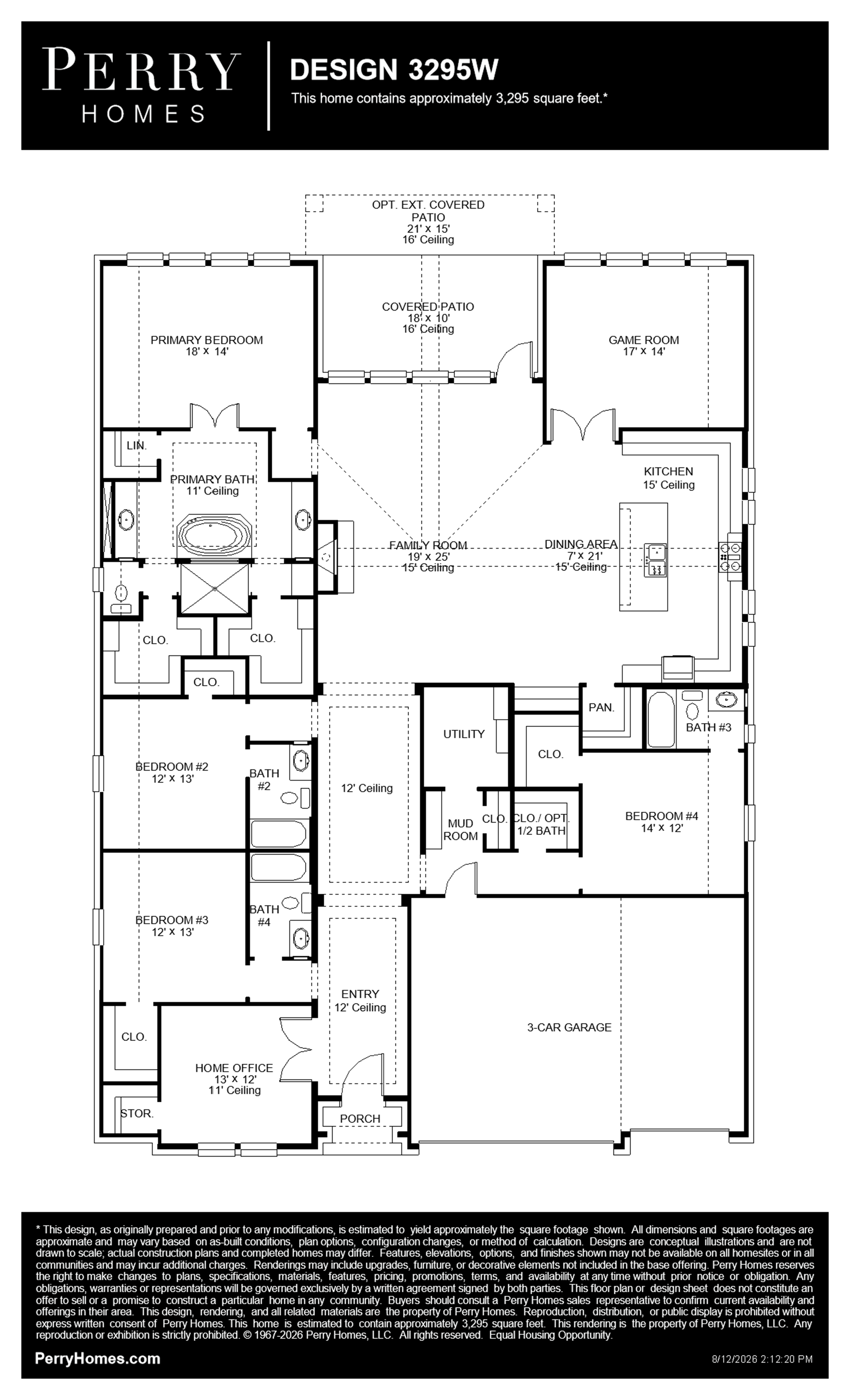 Design 3295W floor plan drawing