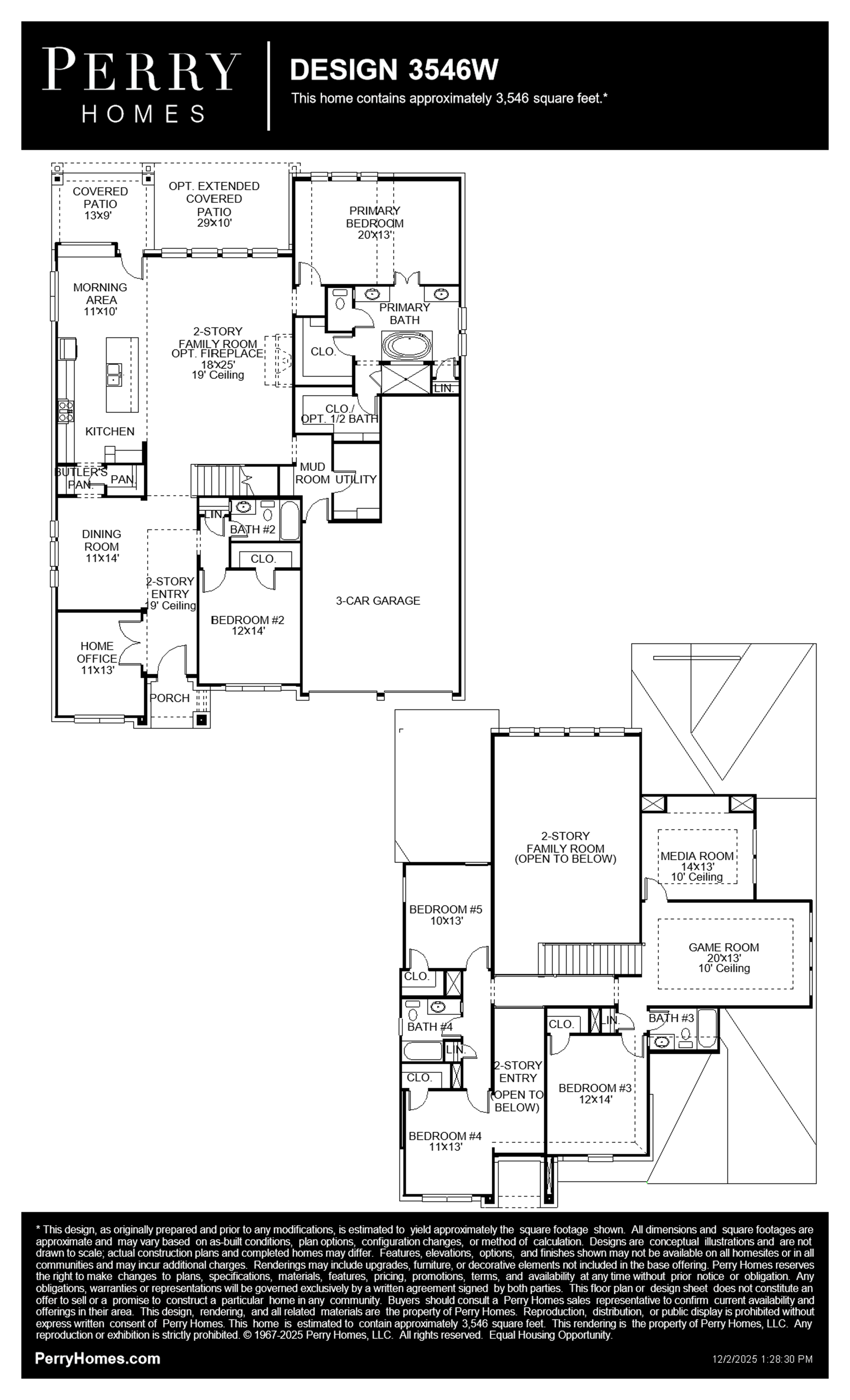 Design 3546W floor plan drawing