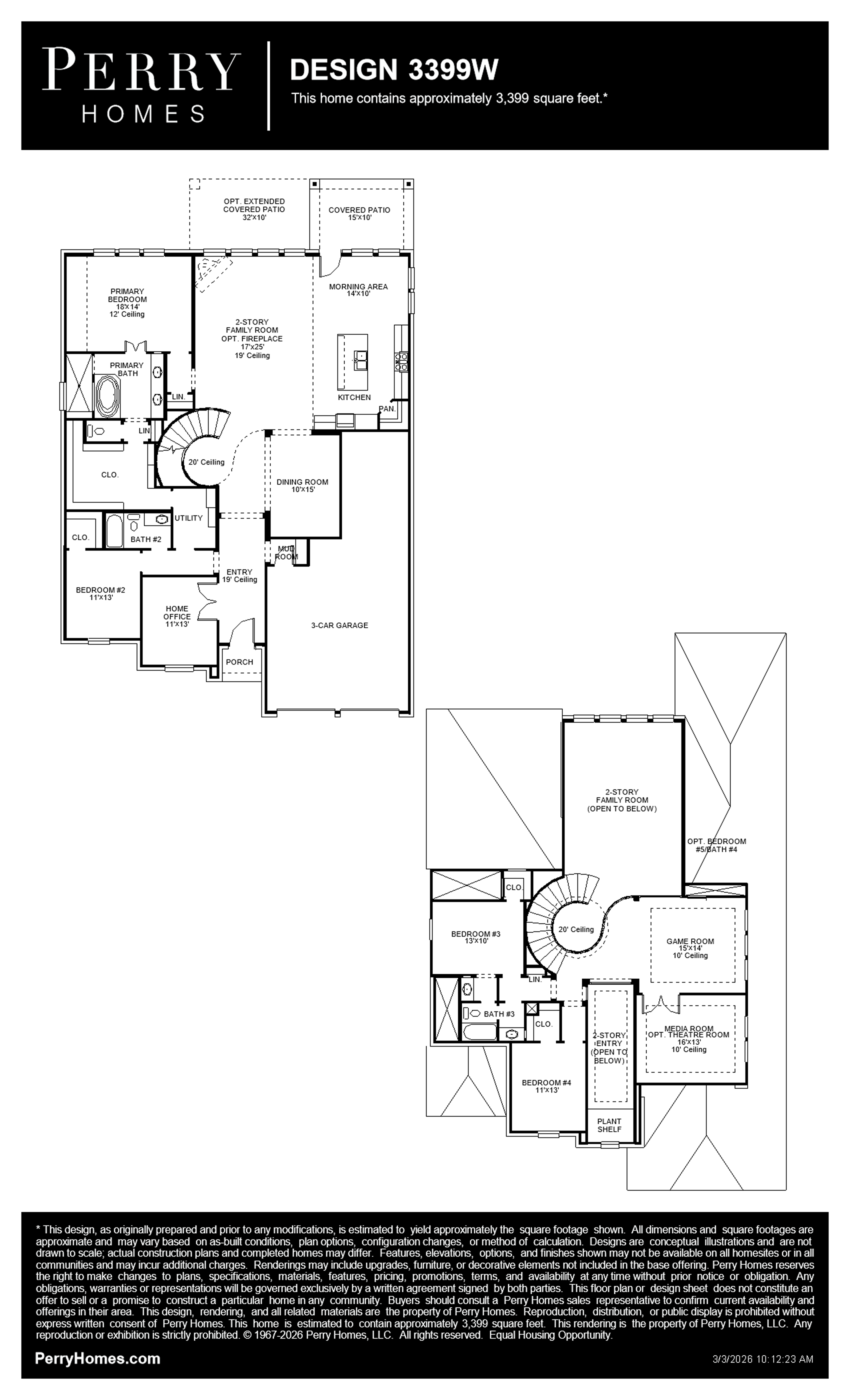 Design 3399W floor plan drawing