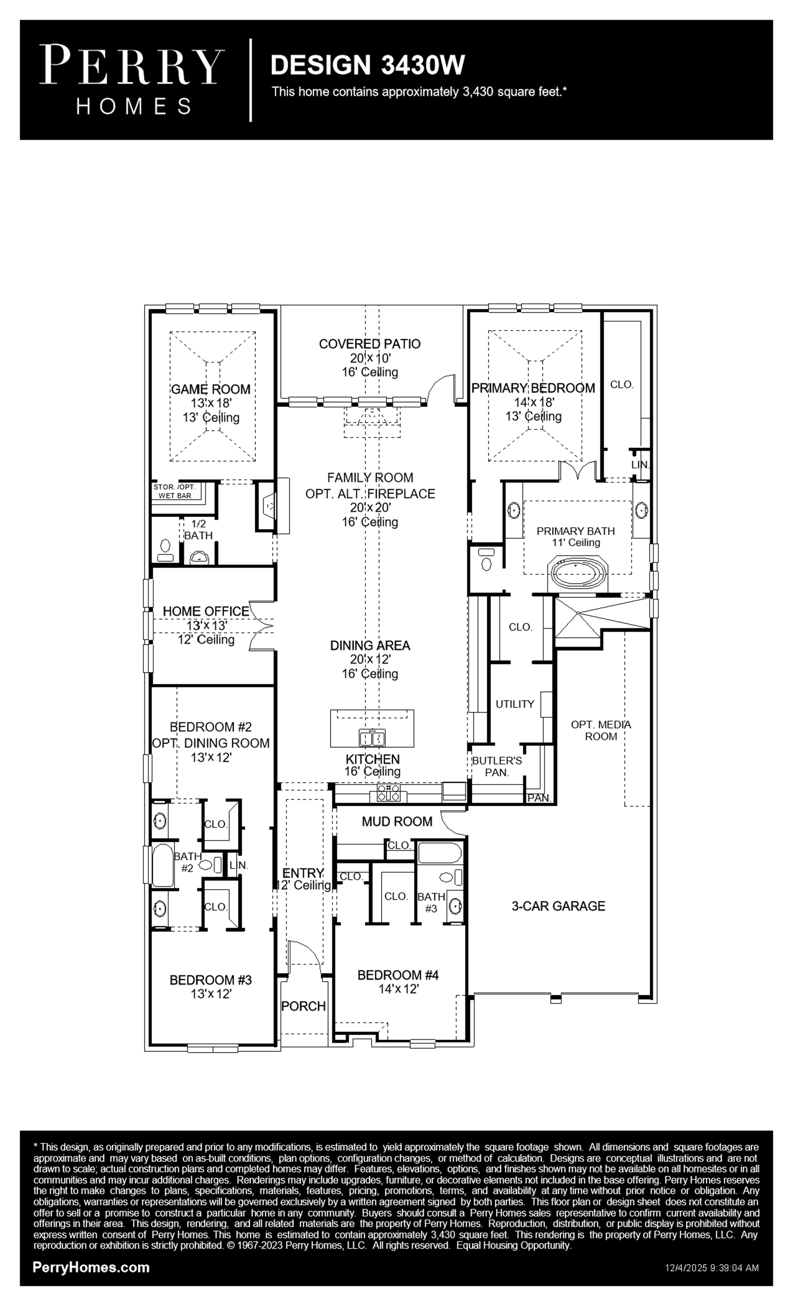 Design 3430W floor plan drawing