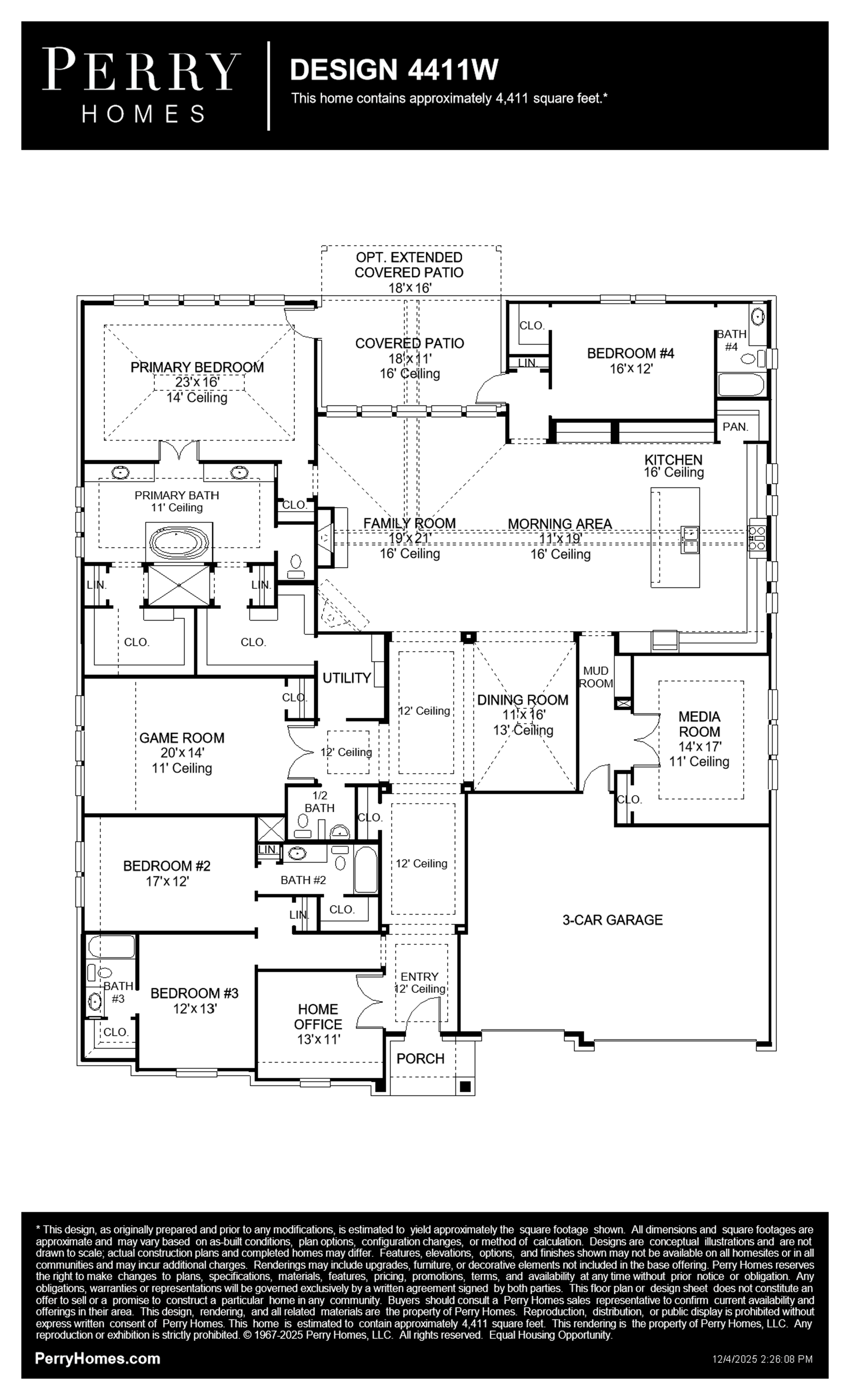 Design 4411W floor plan drawing