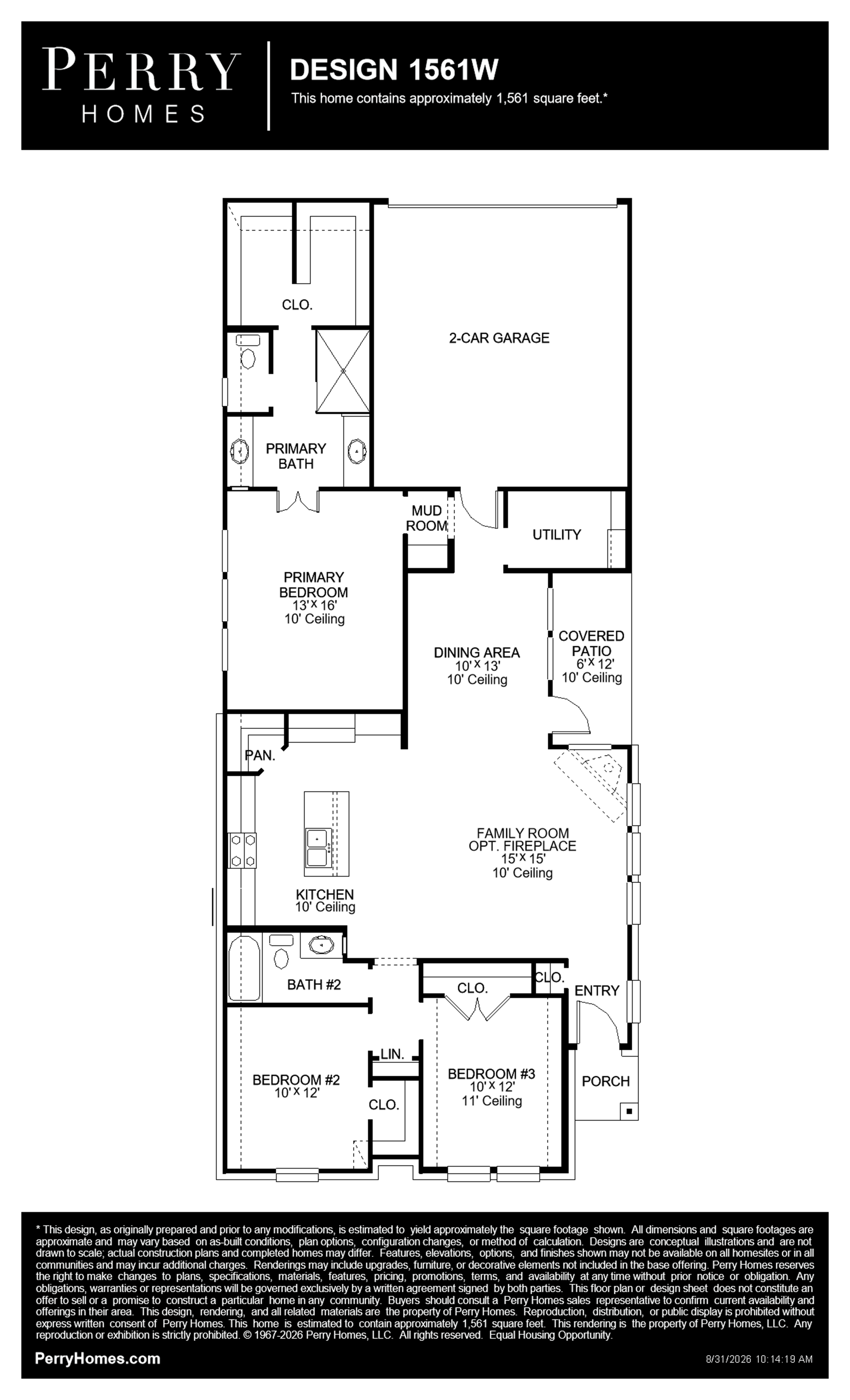 Design 1561W floor plan drawing