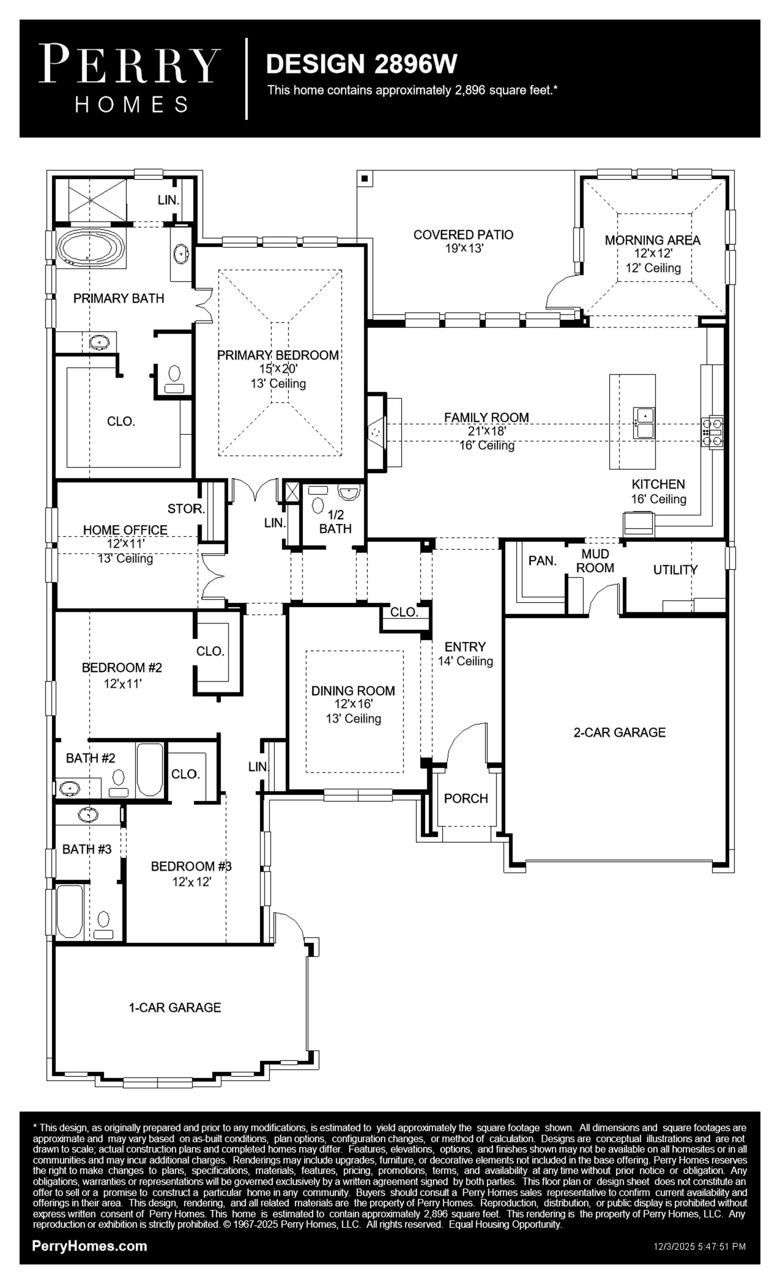 Design 2896W floor plan drawing